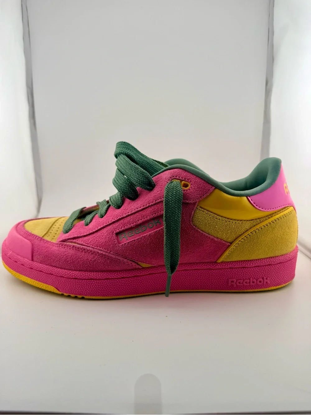 Reebok Classic Men's Pink & Yellow Low-Top Sneakers